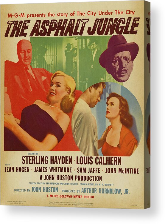  The Acrylic Print featuring the painting Marilyn Monroe in THE ASPHALT JUNGLE Movie Poster by Vintage Collectables