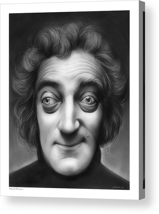 Marty Feldman Acrylic Print featuring the drawing Marty Feldman by Greg Joens