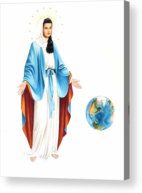 Holy Acrylic Print featuring the painting Mary by Conrad Mieschke