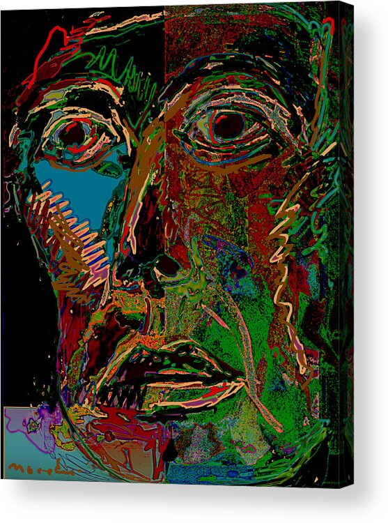 Mask Acrylic Print featuring the painting Mask 22 by Noredin Morgan