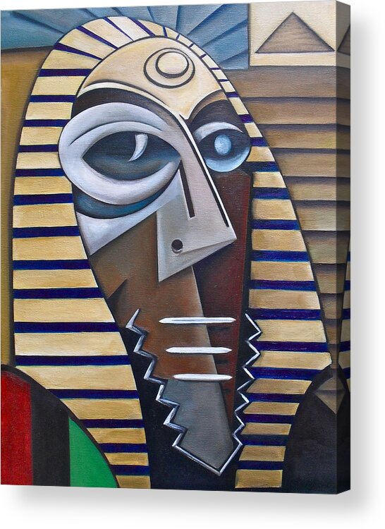 Africa African Rap Hip-hop Music Labtekwon Baltimore Acrylic Print featuring the painting Mask of the Enigmatic by Martel Chapman