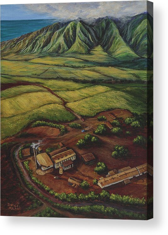 Darice Acrylic Print featuring the painting Maui Sugar Mill by Darice Machel McGuire