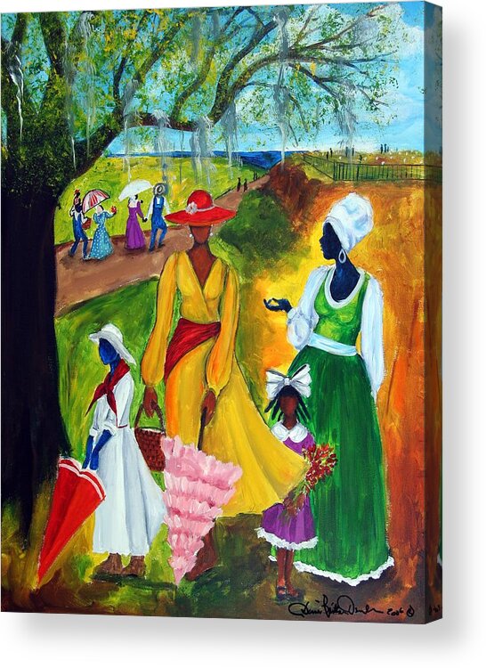 Gullah Acrylic Print featuring the painting Decoration Day by Diane Britton Dunham