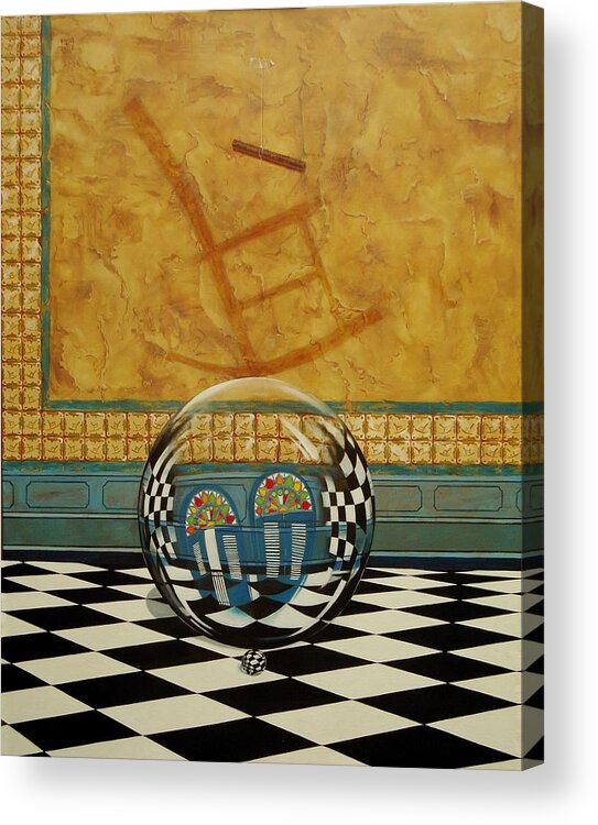 Spheres Acrylic Print featuring the painting Mesiendonos Eternamente -Diptych left side- by Roger Calle