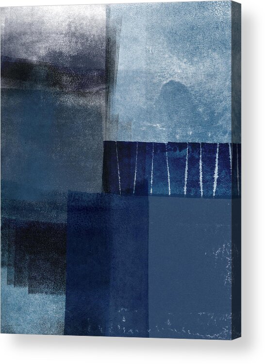 Blue Acrylic Print featuring the mixed media Mestro 1- Abstract Art by Linda Woods by Linda Woods