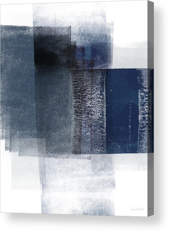 Blue Acrylic Print featuring the mixed media Mestro 2- Abstract Art by Linda Woods by Linda Woods
