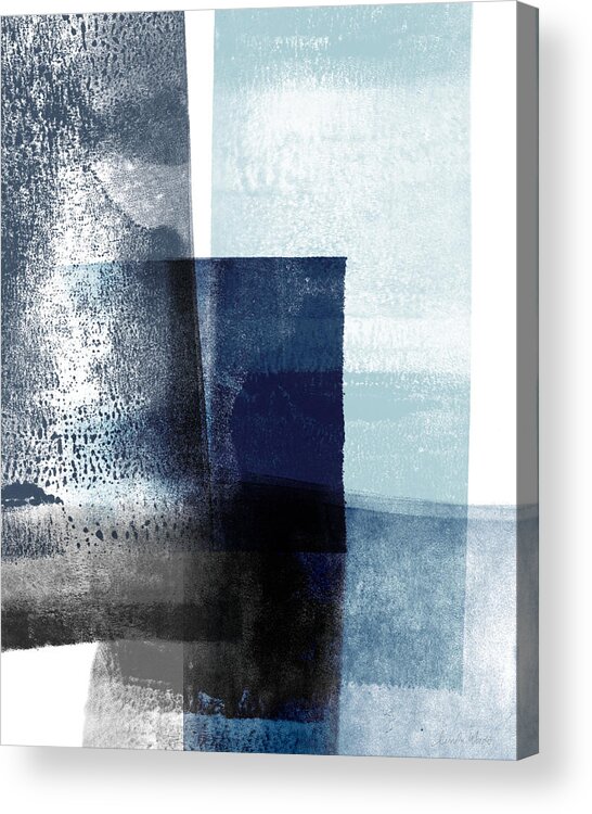 Blue Acrylic Print featuring the mixed media Mestro 4- Abstract Art by Linda Woods by Linda Woods