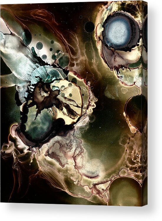 Nebula Art Acrylic Print featuring the painting Metallic Nebula by Patricia Lintner