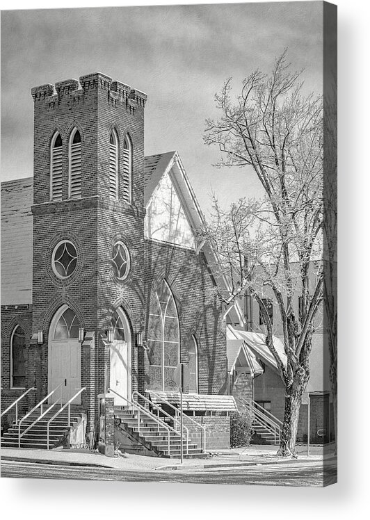 Lassen Acrylic Print featuring the photograph Methodist Church in Snow by The Couso Collection