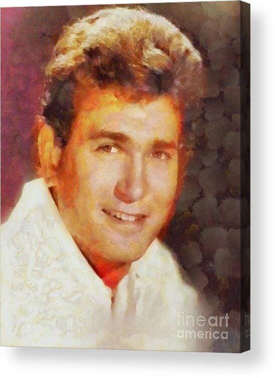 Hollywood Acrylic Print featuring the painting Michael Landon, Vintage Actor, Little House on the Prarie by Esoterica Art Agency