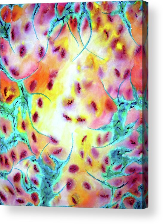 Bright Acrylic Print featuring the painting Microcosmos by Lisa Lipsett