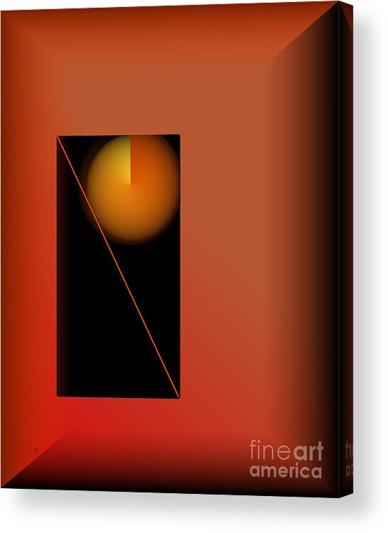 Abstract Acrylic Print featuring the digital art Midnight Orange by John Krakora
