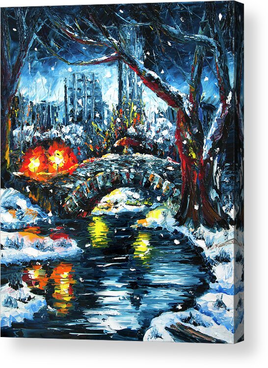 City Acrylic Print featuring the painting Midnight stroll on the Gapstow by Nelson Ruger