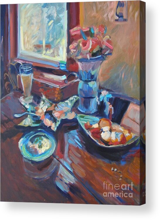 Still Life Acrylic Print featuring the painting Mimosa Brunch by Marc Poirier