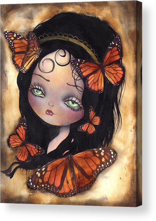 Butterflies Acrylic Print featuring the painting Monarca by Abril Andrade