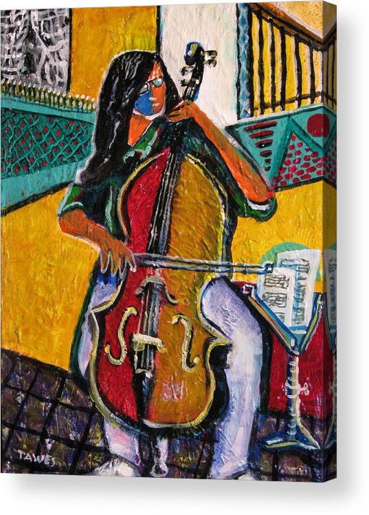Music Acrylic Print featuring the painting Mood in Music by Dennis Tawes
