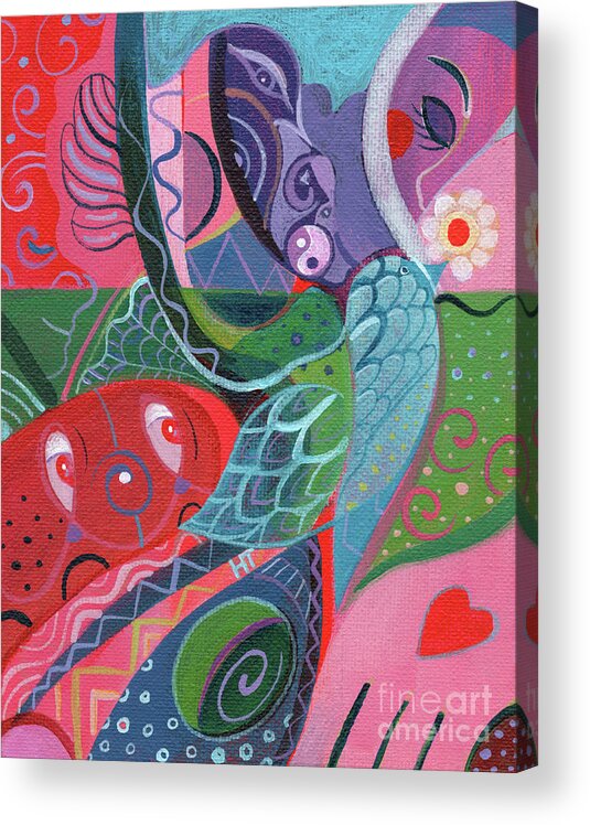 Love Acrylic Print featuring the painting More Love by Helena Tiainen