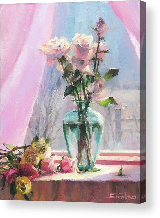 Flowers Acrylic Print featuring the painting Morning's Glory by Steve Henderson