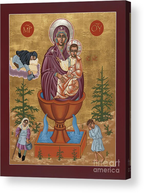 Mother Of God Life Giving Spring Acrylic Print featuring the painting Mother of God Life Giving Spring 179 by William Hart McNichols