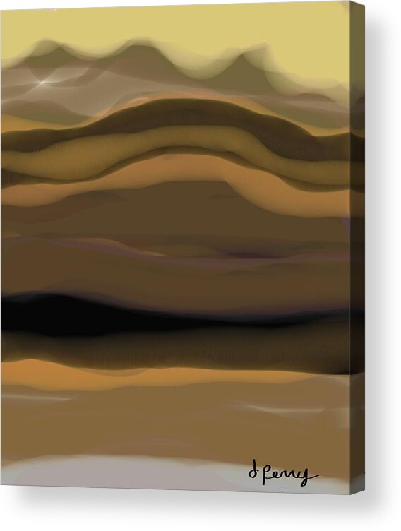 Landscape Art Prints Acrylic Print featuring the painting Mountain Top by D Perry