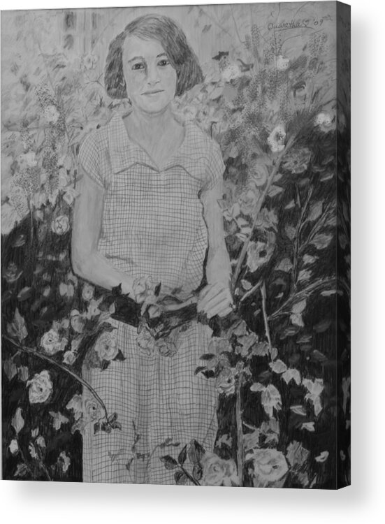 Lady Acrylic Print featuring the drawing Mystery Lady by Quwatha Valentine