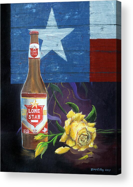 Texas Acrylic Print featuring the painting National Beer of Texas by Jerry McElroy