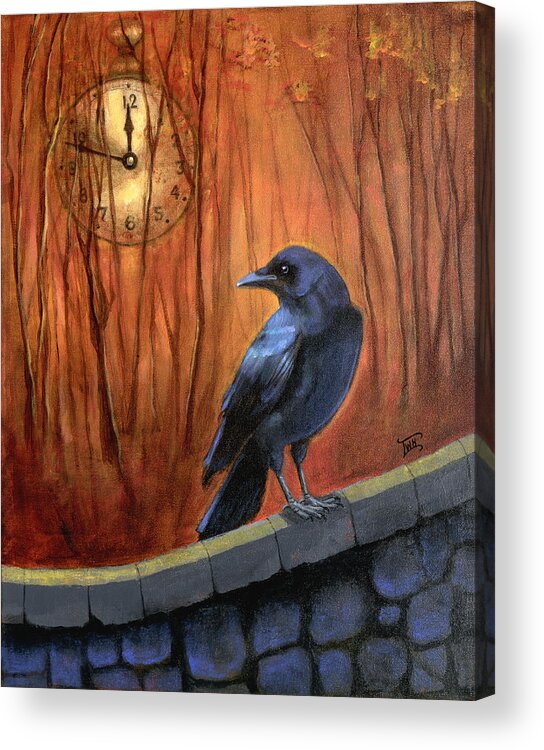 Crow Acrylic Print featuring the painting Nearing Midnight by Terry Webb Harshman