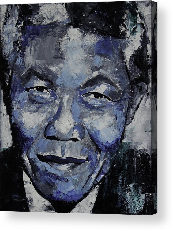 Nelson Acrylic Print featuring the painting Nelson Mandela III by Richard Day