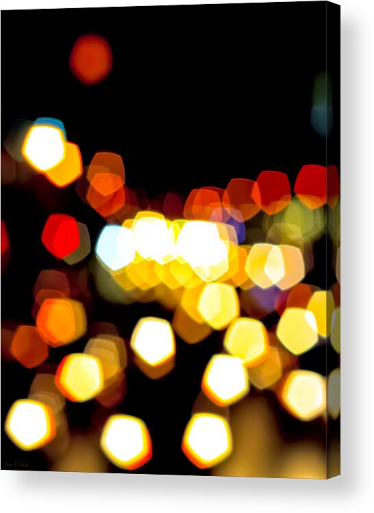 Colorful Acrylic Print featuring the photograph New York City Lights - My View by Mark Tisdale