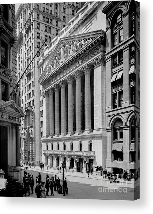 Chrysler Acrylic Print featuring the photograph New York Stock Exchange Circa 1904 by Jon Neidert
