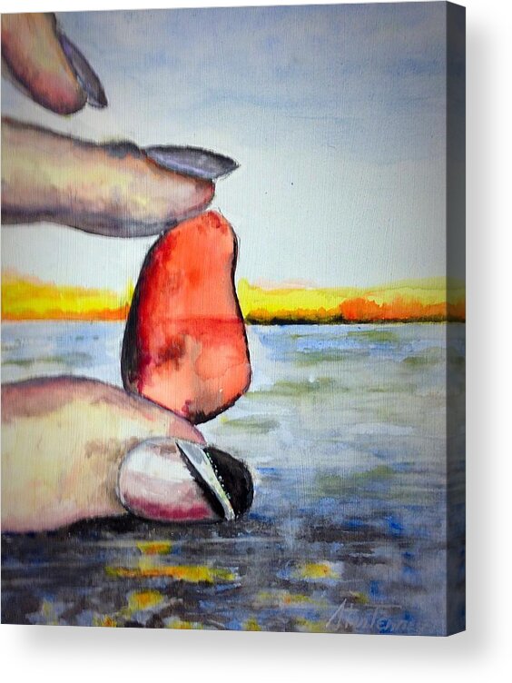 Seaglass Acrylic Print featuring the painting Nickie's Red by Stan Tenney