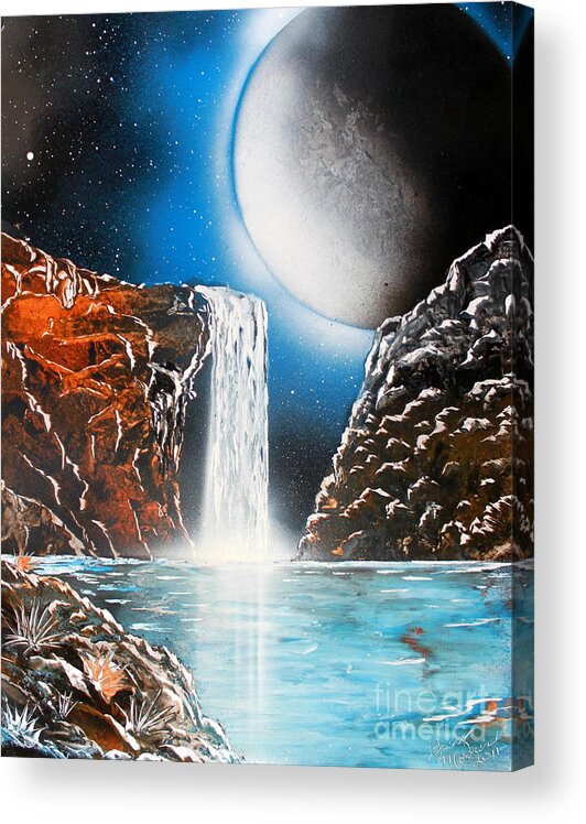 Space Art Acrylic Print featuring the painting Night Falls 4679 by Greg Moores