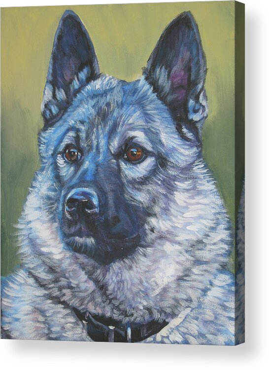 Norwegian Elkhound Acrylic Print featuring the painting Norwegian Elkhound by Lee Ann Shepard