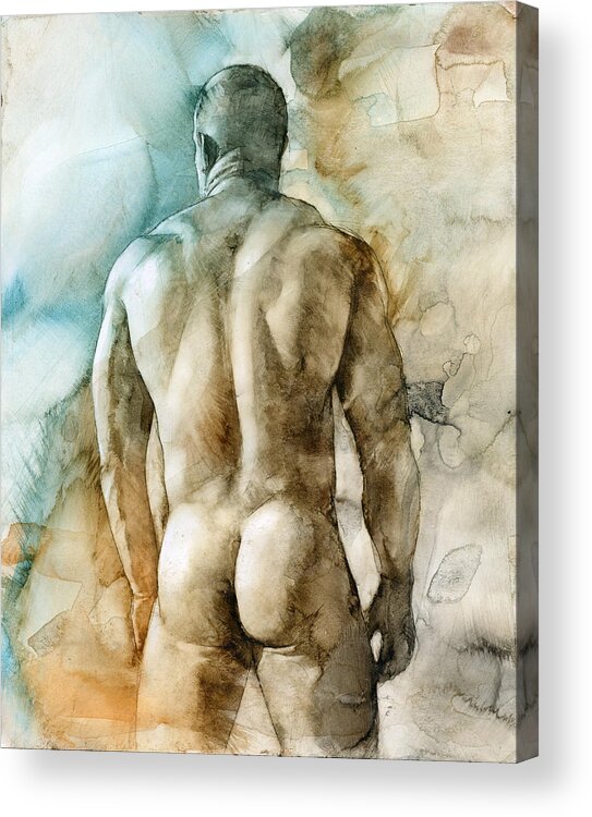 Male Acrylic Print featuring the painting Nude 51 by Chris Lopez
