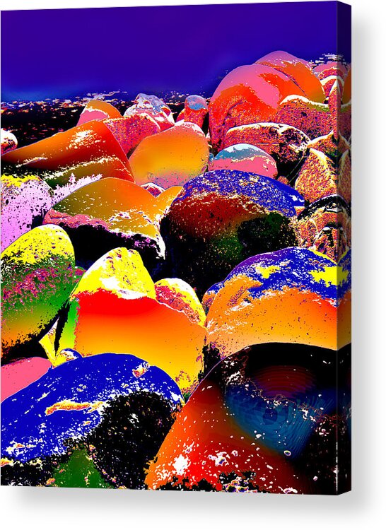 Rocks Acrylic Print featuring the digital art Oak Creek Rocks by Joe Hoover