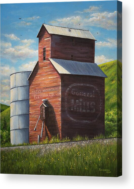 Belt Mt Acrylic Print featuring the painting Old Belt Elevator by Kim Lockman