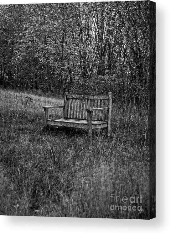 Bench Acrylic Print featuring the photograph Old Bench Concord Massachusetts by Edward Fielding