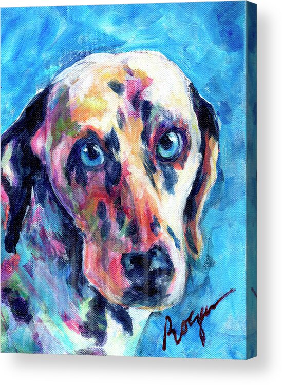 Dogs Acrylic Print featuring the painting Old Blue by Judy Rogan