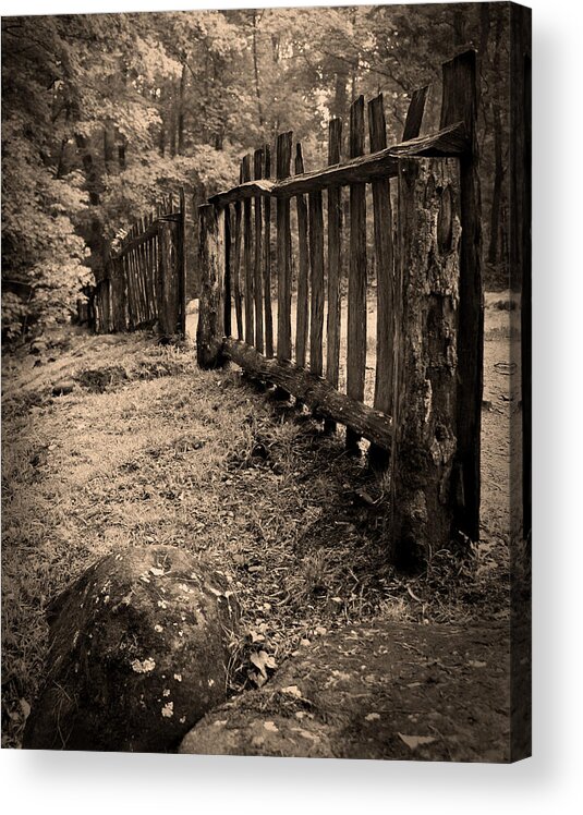 Rustic Acrylic Print featuring the photograph Old Fence by Larry Bohlin