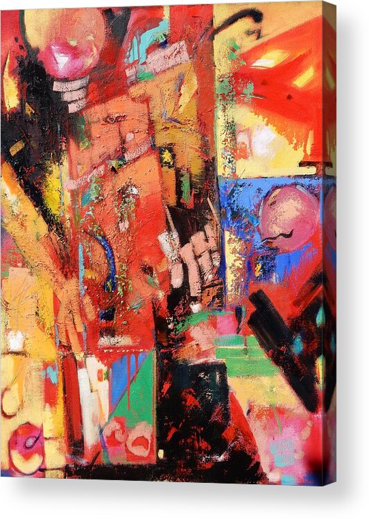 Abstract Acrylic Print featuring the painting One Step at a Time by Gary Coleman