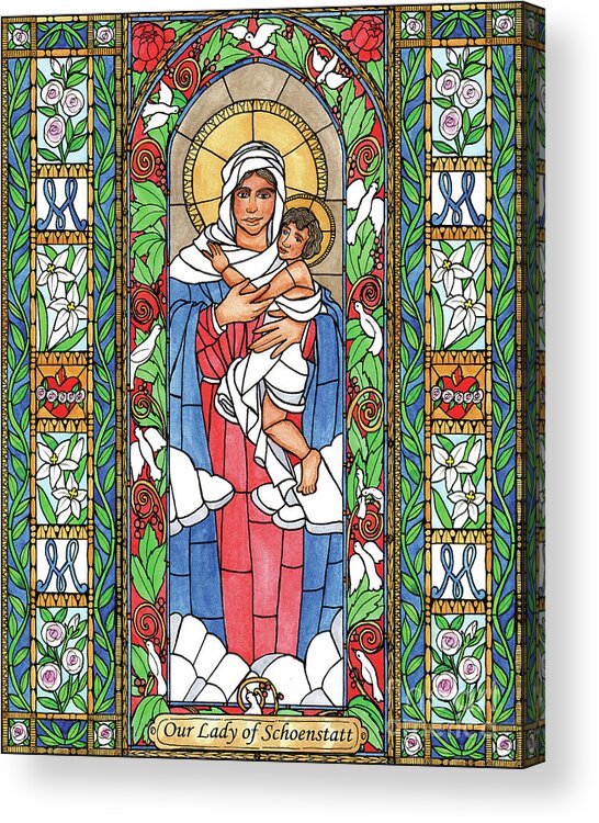 Our Lady Of Schoenstatt Acrylic Print featuring the painting Our Lady of Schoenstatt by Brenda Nippert