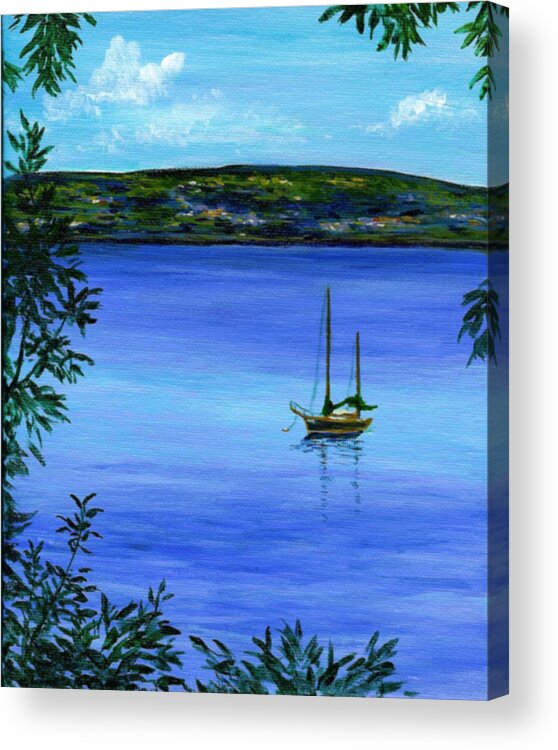River Acrylic Print featuring the painting Overlooking the Hudson by Anne Marie Brown