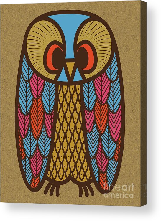Mid Century Modern Acrylic Print featuring the digital art Owl 1 by Donna Mibus