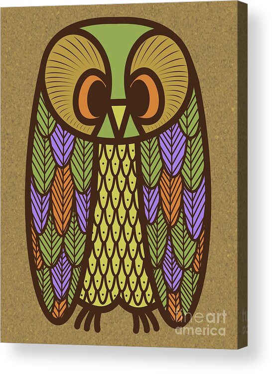 Owl Acrylic Print featuring the digital art Owl 2 by Donna Mibus