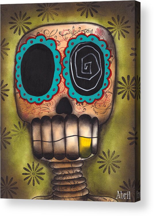 Day Of The Dead Acrylic Print featuring the painting Paco el Feliz by Abril Andrade