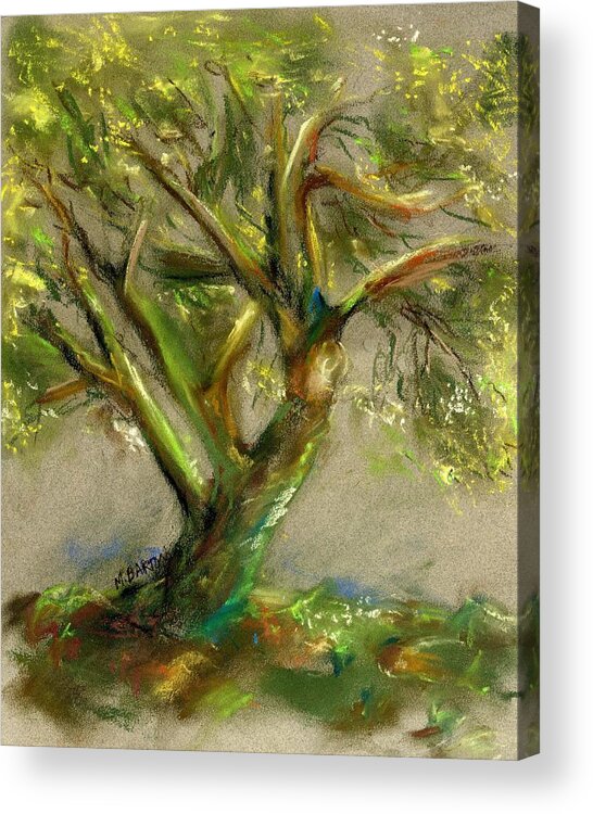 Desert Acrylic Print featuring the painting Palo Verde by Marilyn Barton