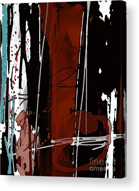 Abstract Painting Digital Art Image Acrylic Print featuring the digital art Parallels - Modern Abstract Digital Art by Patricia Awapara