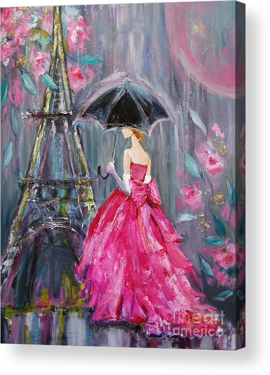 Paris Acrylic Print featuring the painting Paris Rain by Jennifer Beaudet