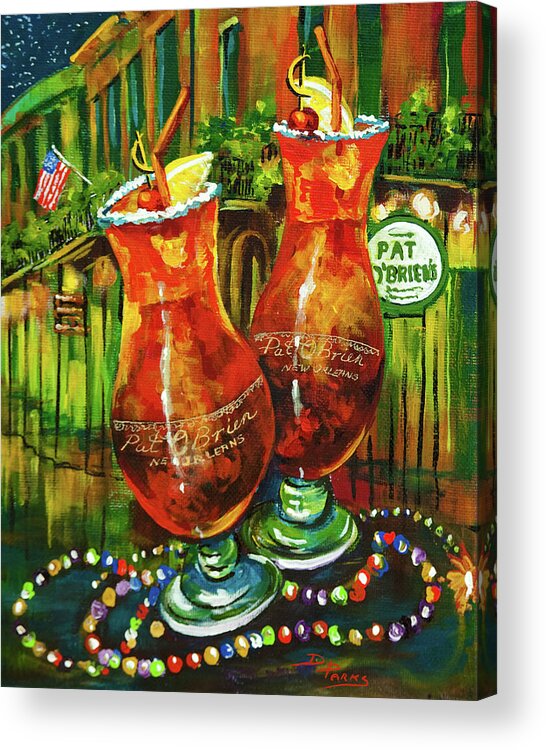 New Orleans Art Acrylic Print featuring the painting Pat O' Brien's Hurricanes by Dianne Parks