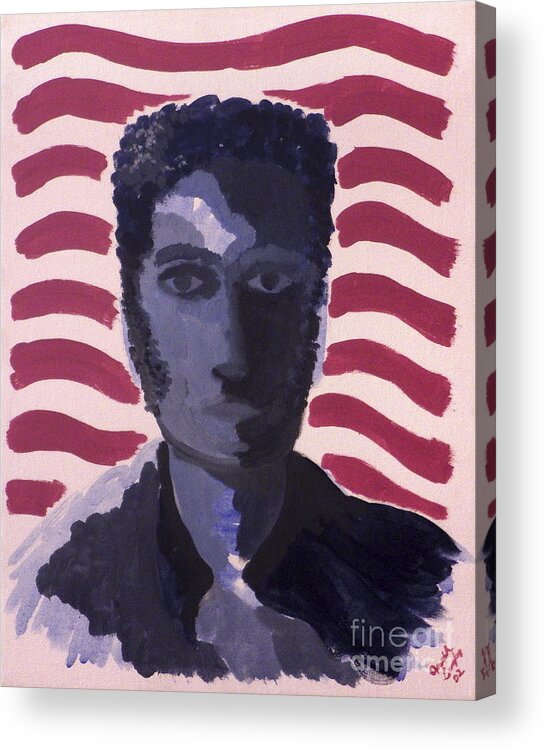 Red Acrylic Print featuring the painting Patriotic 2002 by Joseph A Langley